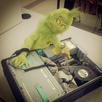 Grinch over computer